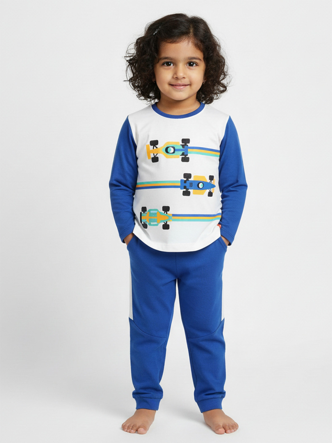 Orange Sugar Kids Printed Round Neck Night suit