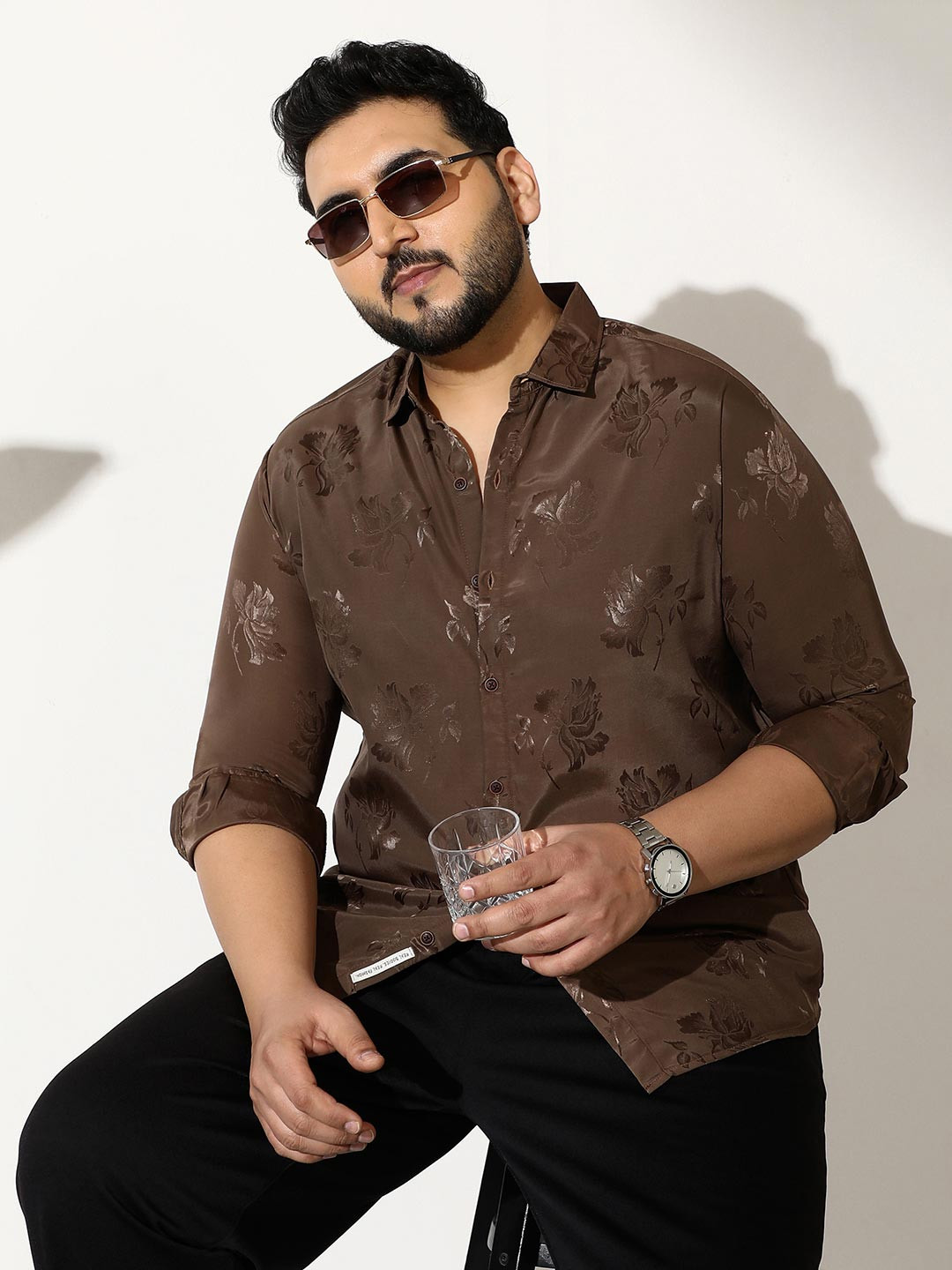 Instafab Plus Men Comfort Floral Printed Casual Shirt
