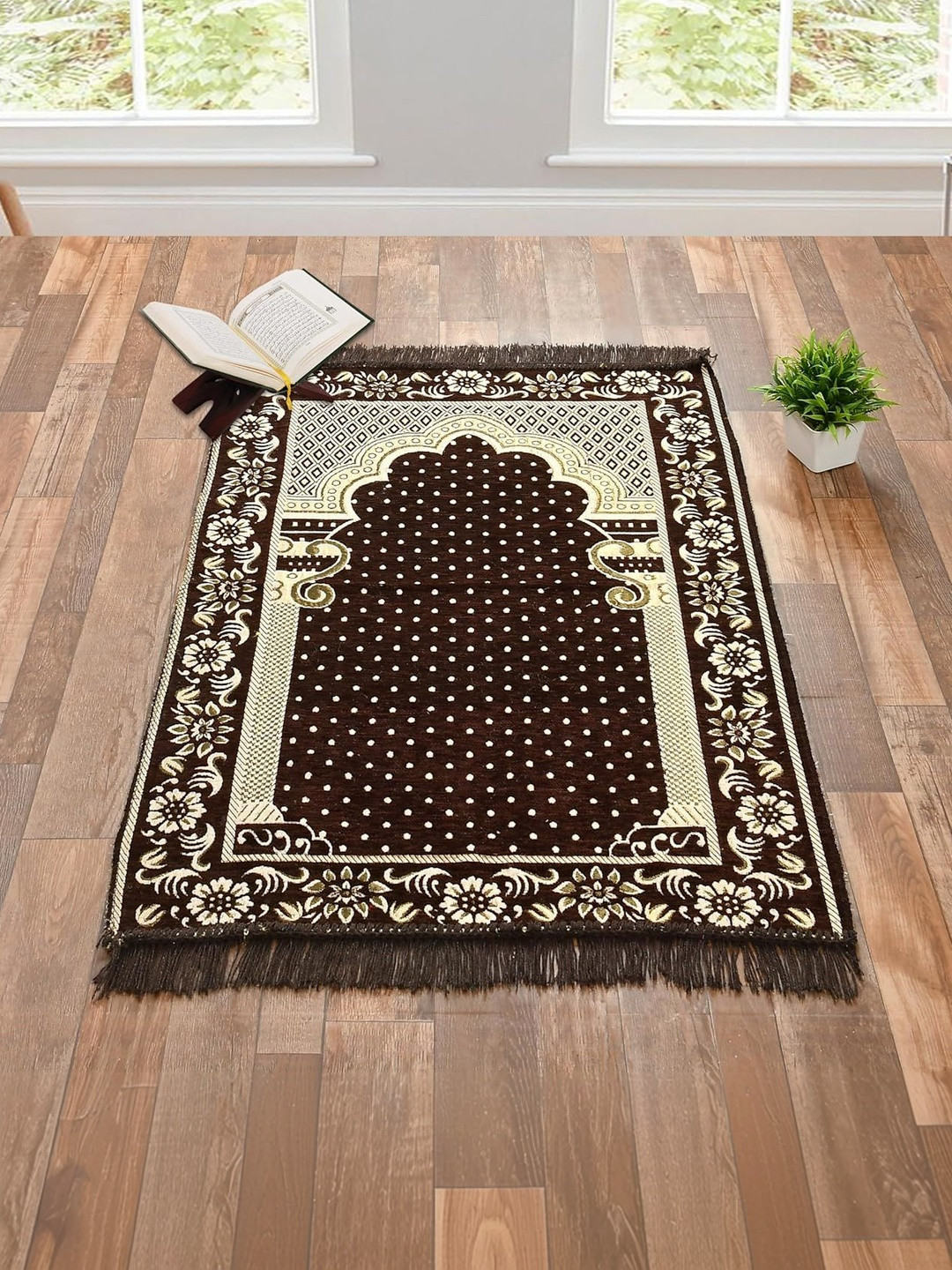 Furnishing Hut Namaz Mat Velvet Eco Friendly Prayer Mat