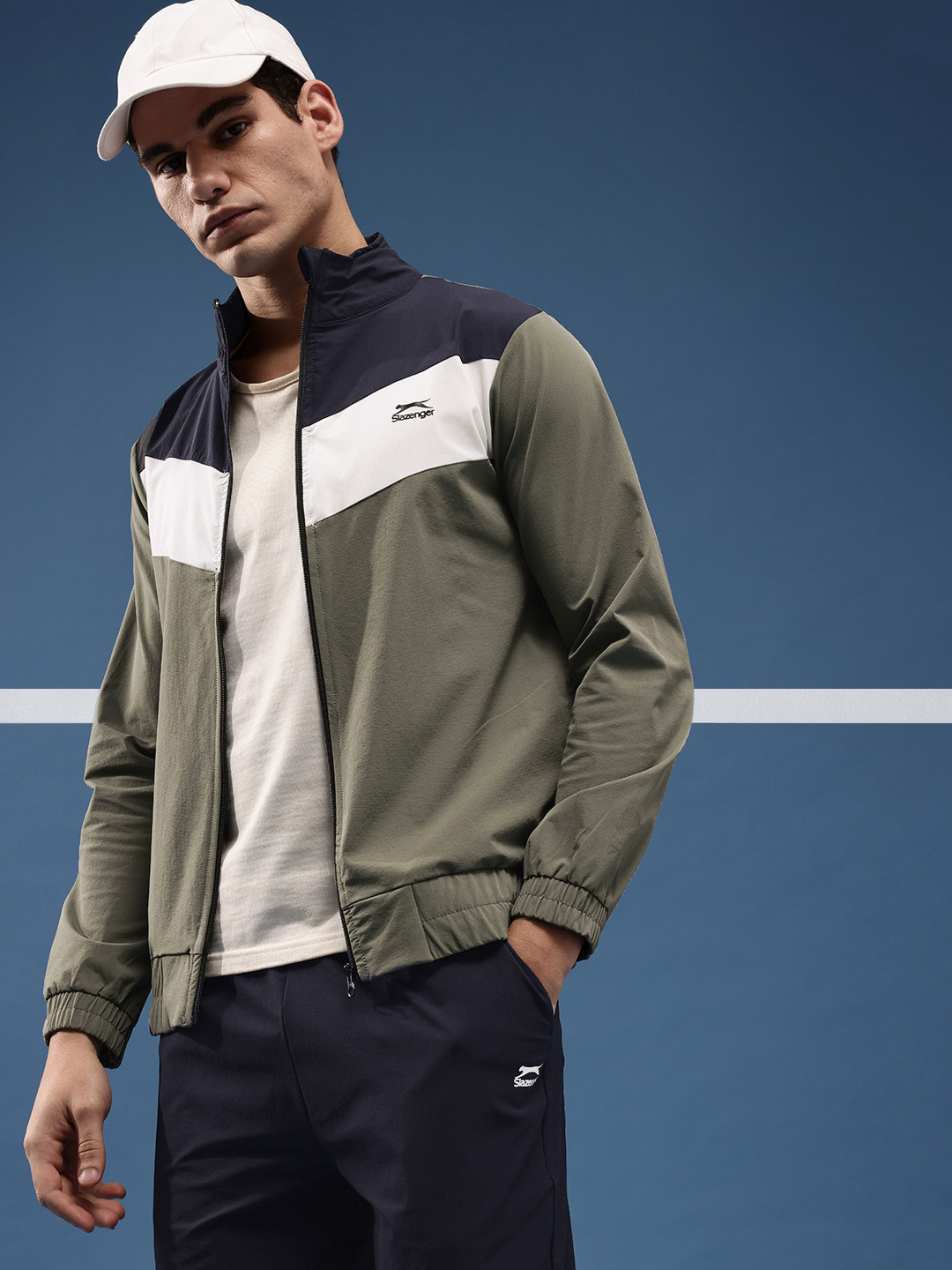 Slazenger Colourblocked Mock Collar Tracksuit