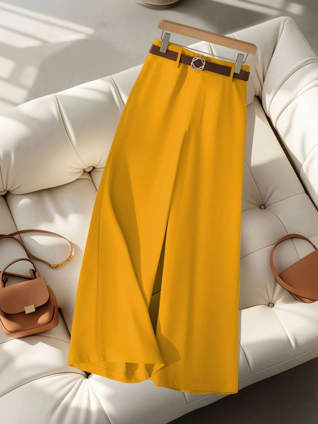 BAESD Women Relaxed Straight Leg High-Rise Non Iron Trousers