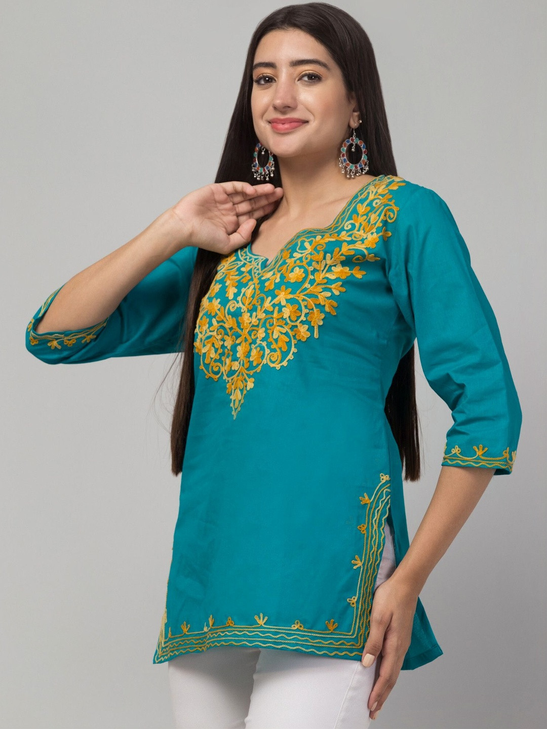 ASAD GARMENTS Women Ethnic Motifs Embroidered Thread Work Kurta