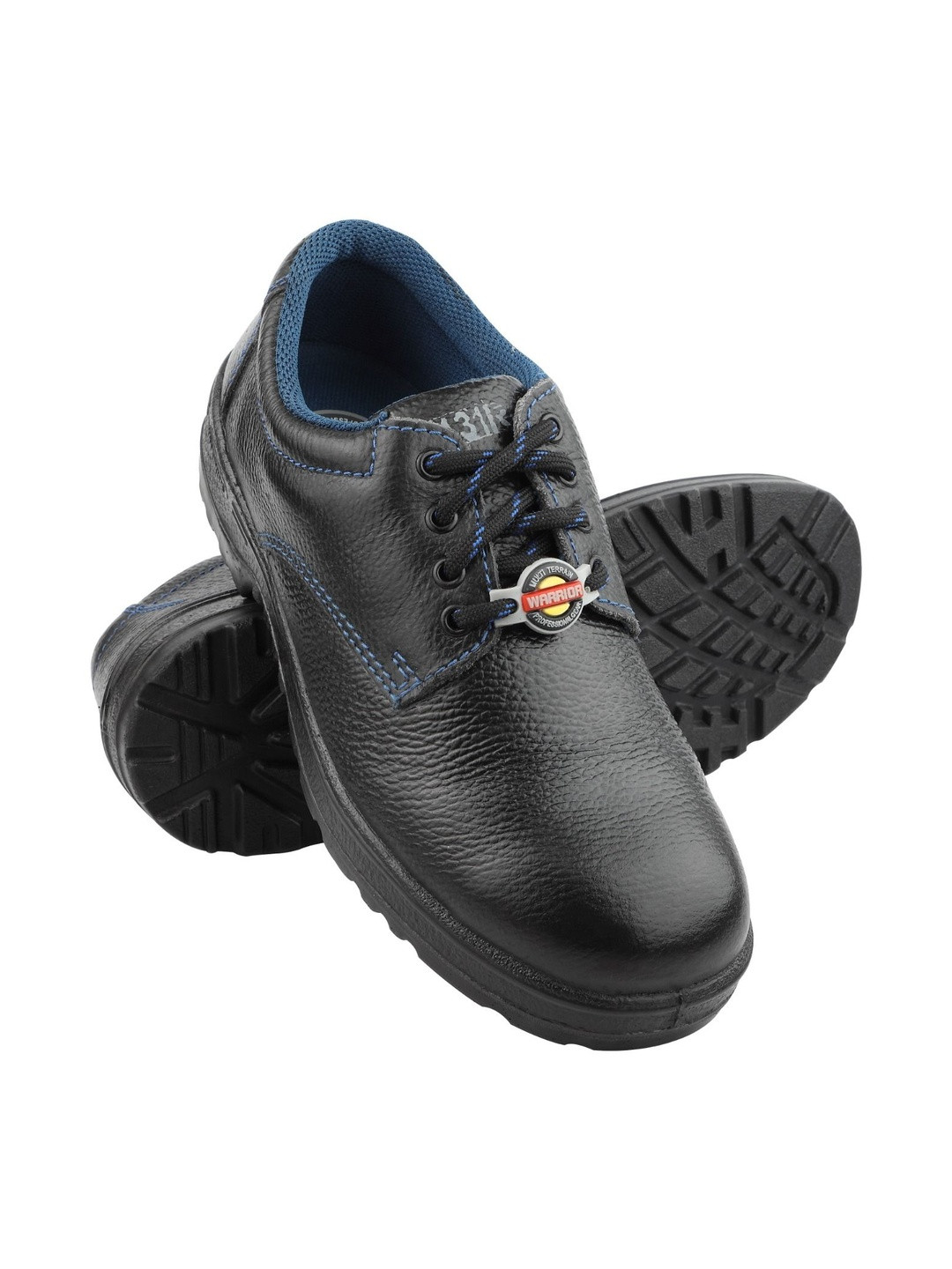 WARRIOR Men Textured Steel Toe Genuine Leather Safety Shoes