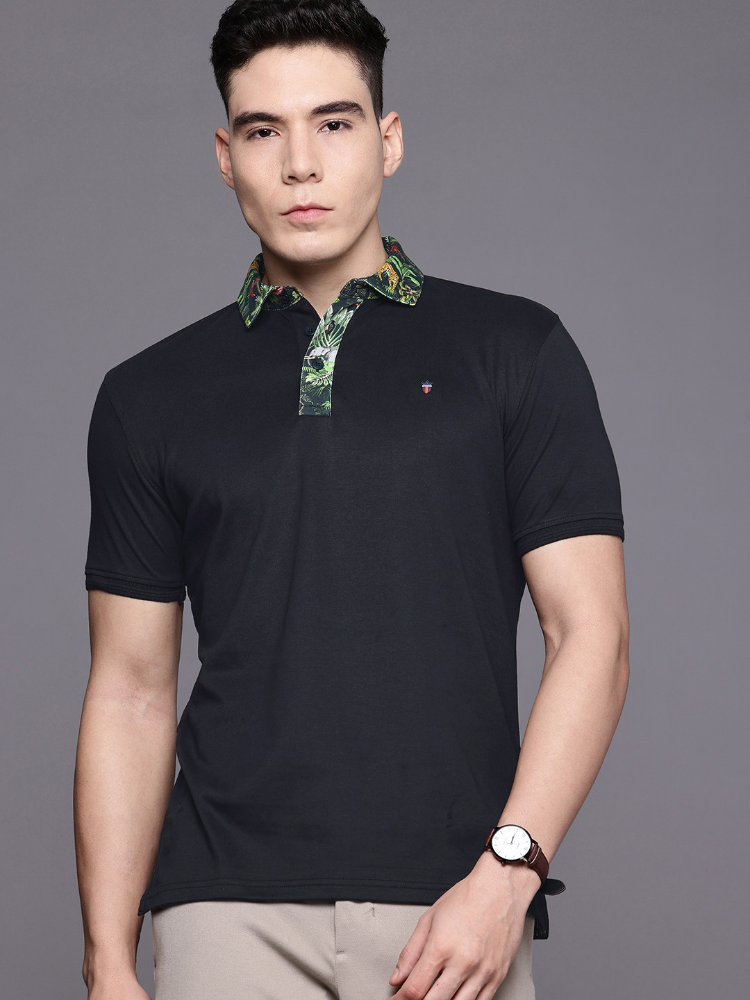 Louis Philippe Sport Polo Collar Pure Cotton T-shirt
