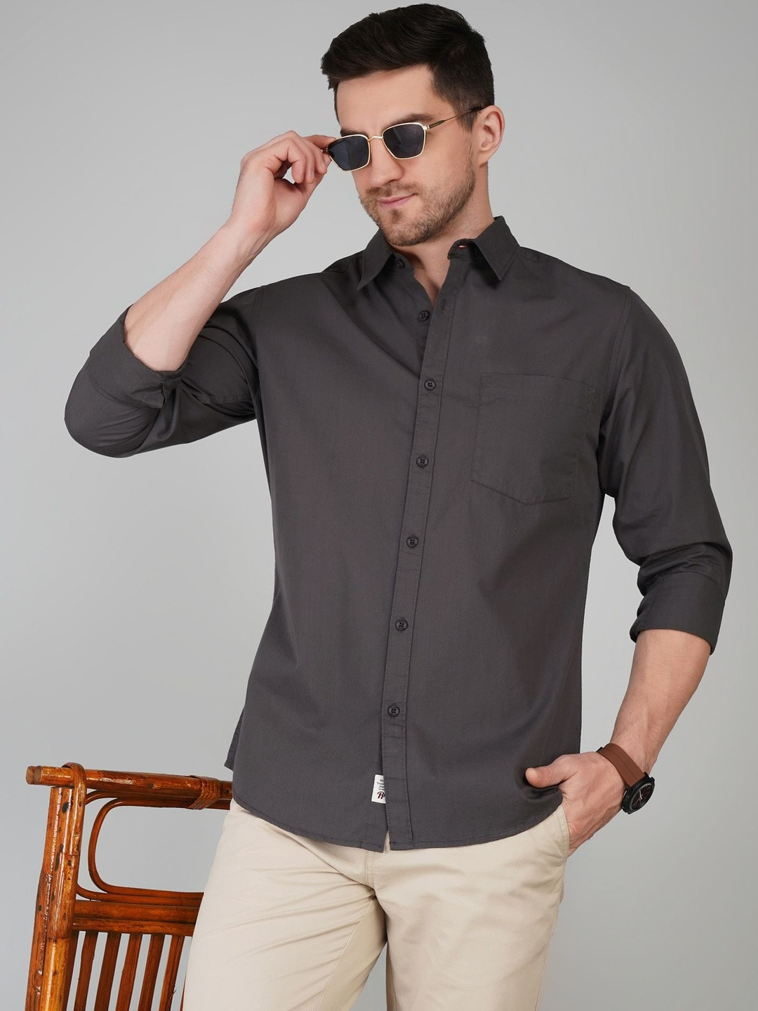 The Roadster Lifestyle Co Cotton Spread Collar Shirts