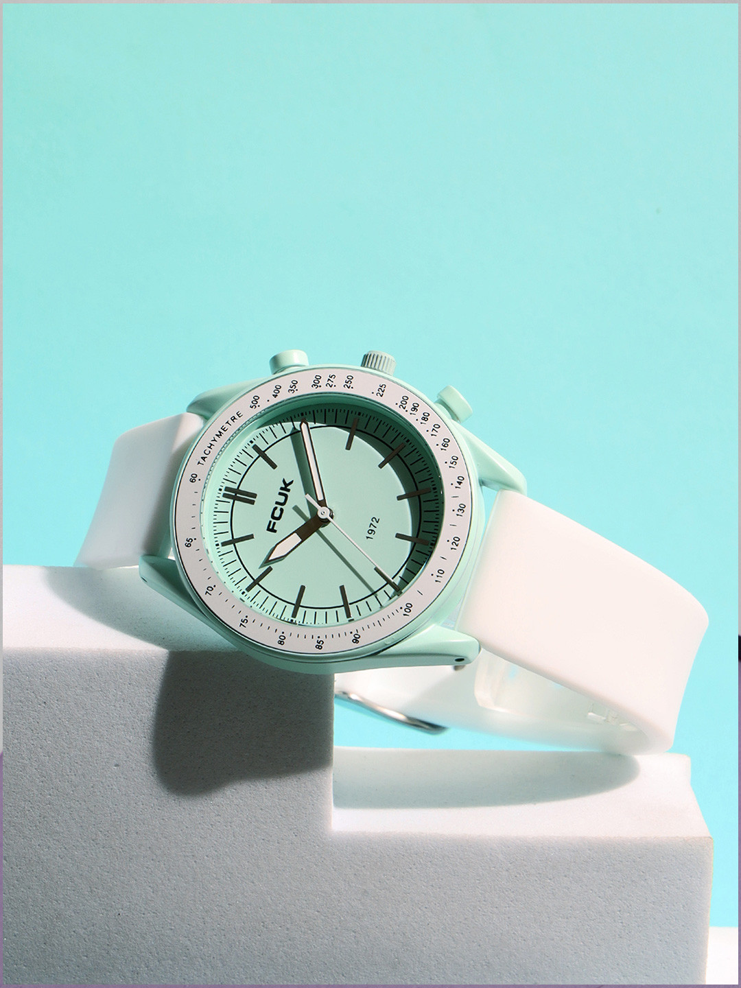 FCUK Brillora Women Mint Green Round Dial Analog Watch FCMX3D