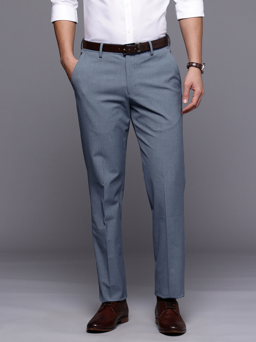 Louis Philippe Men Slim Fit Formal Trousers