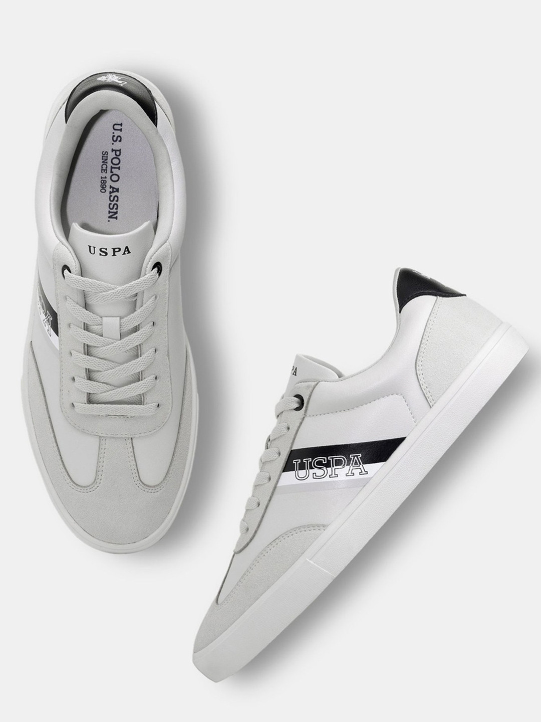 U.S. Polo Assn. Men Colourblocked PU Sneakers