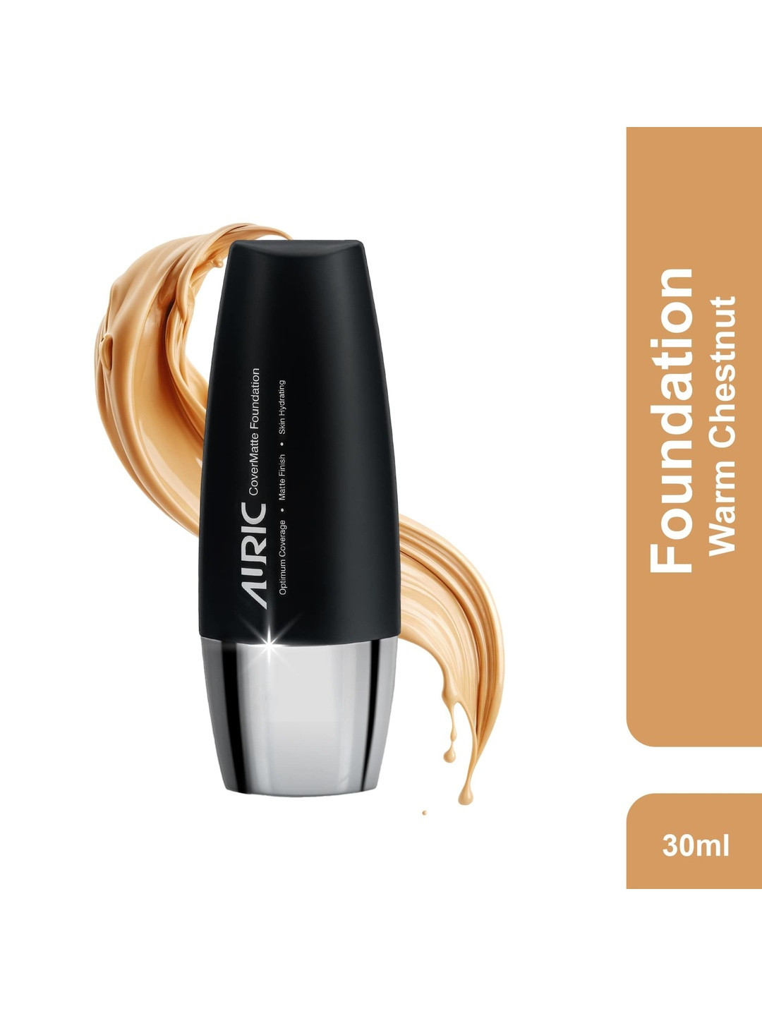 Auric Beauty Cover Matte Liquid Foundation-30 ml- Warm Chestnut