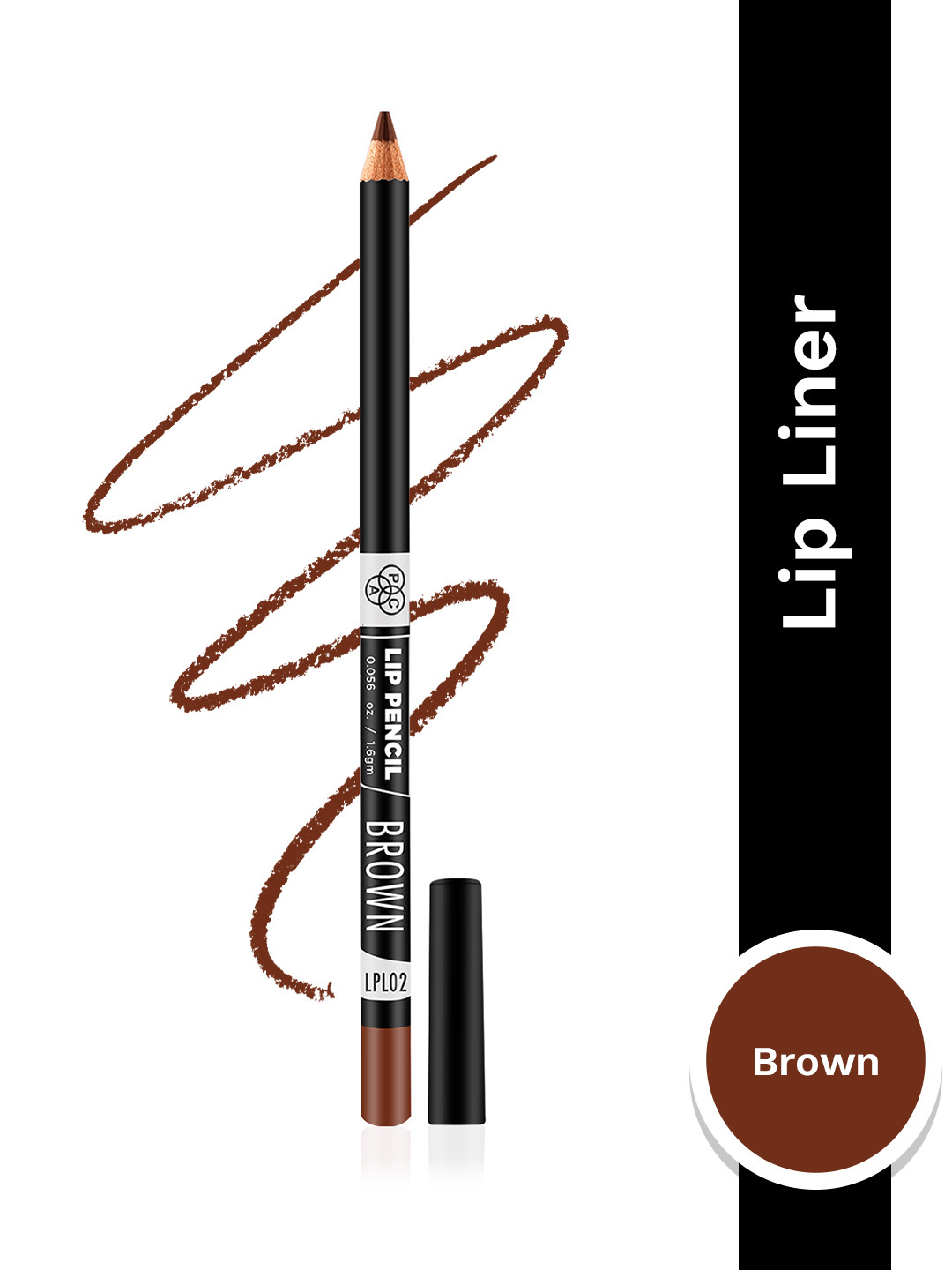 PAC Lip Pencil Creamy Non Drying Longwear Formula Intense Matte Pigment - 02 Brown - 1.6 g