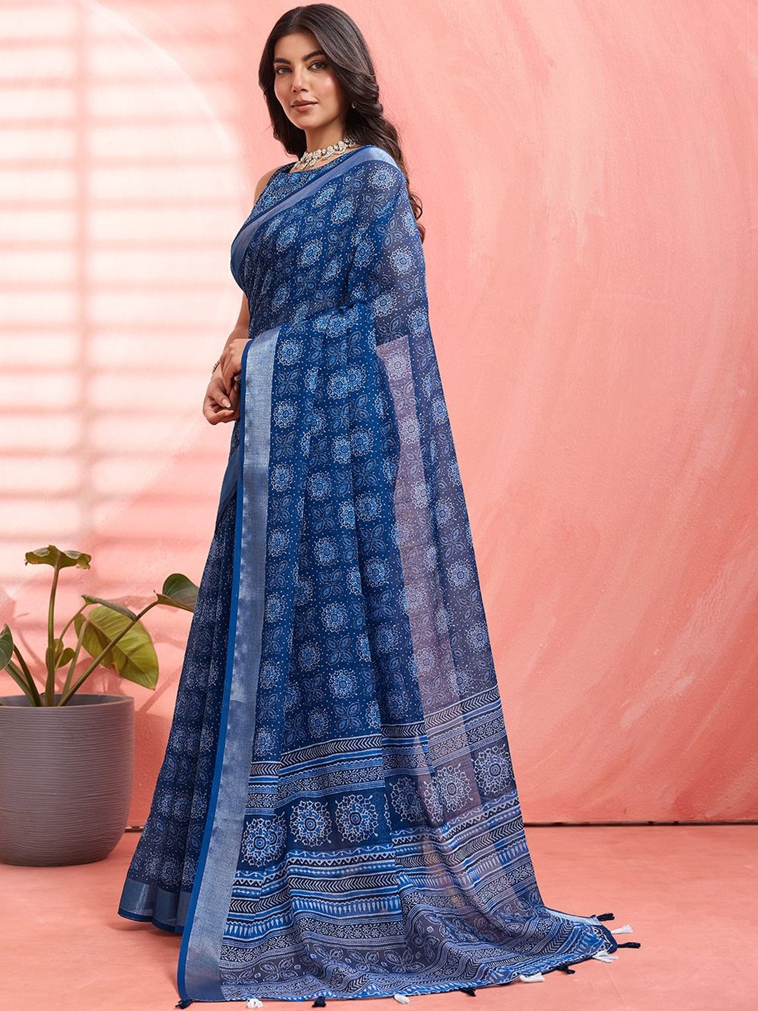 MIWA Sangamneri Block Printed Saree