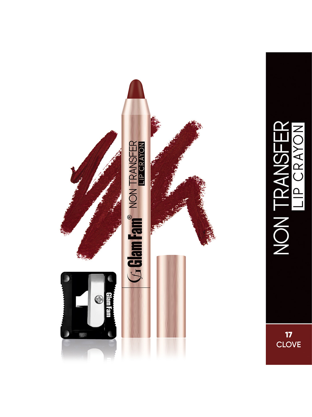 GlamFam Non Transfer & Long Lasting Lip Crayon Lipstick - Clove 17