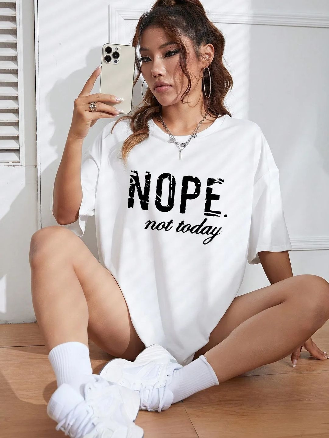 ELBATROSS Women Typography Printed T-shirt