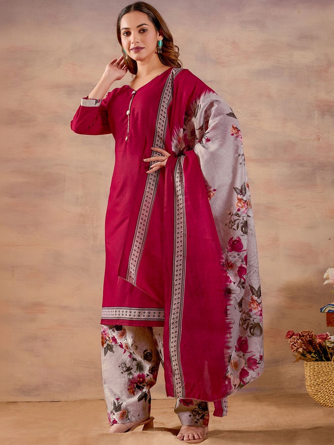 SEWDHAGA Women Ethnic Motifs Regular Kurta with Patiala & With Dupatta