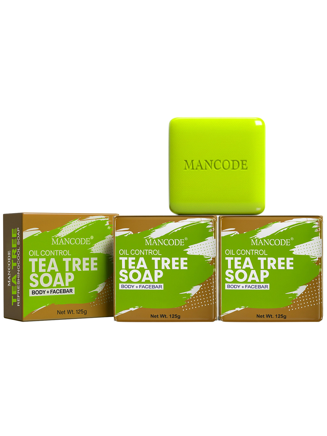 MANCODE Pack of 3 125gm Tea Tree Oil Control Soap