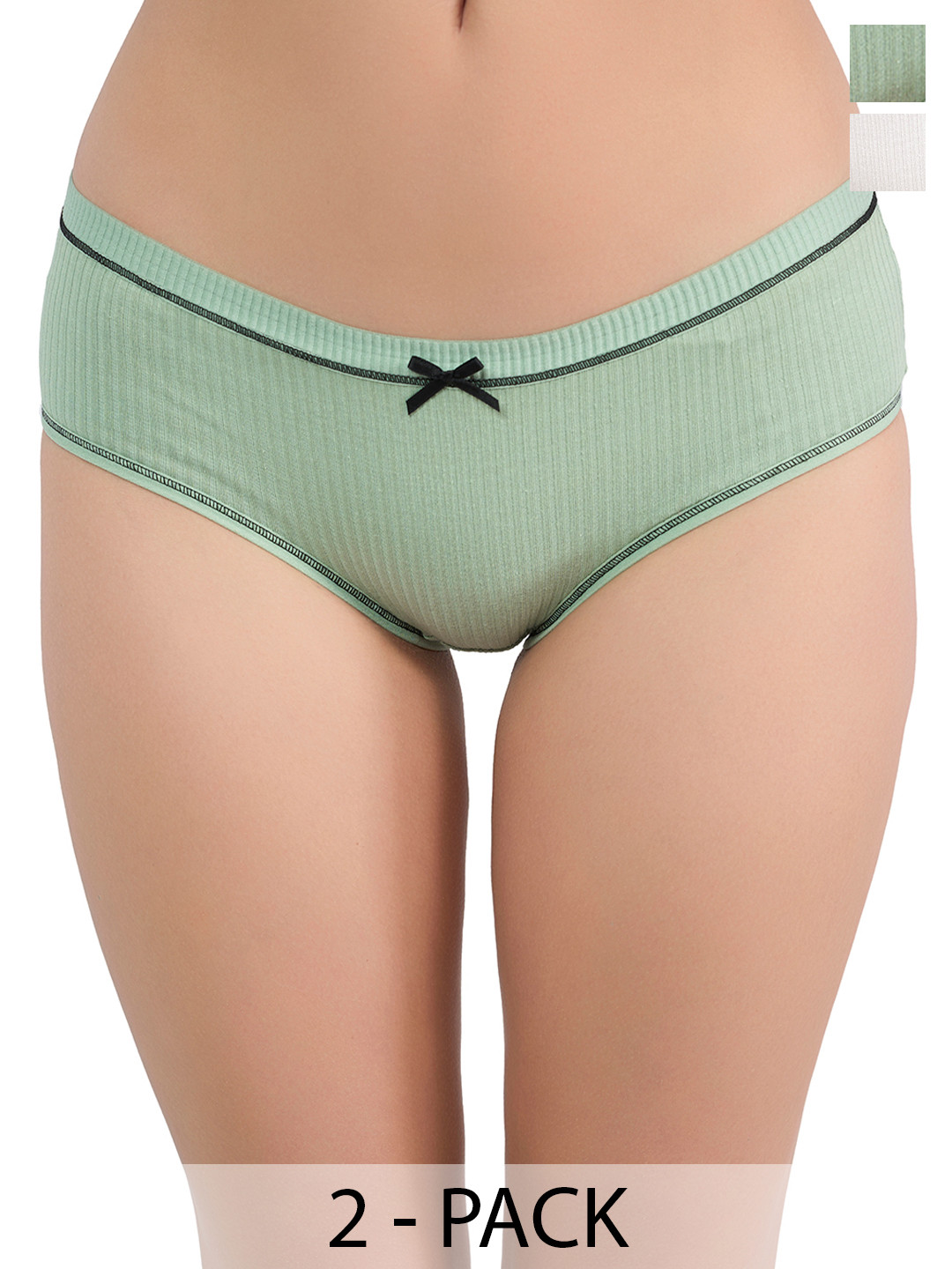 Moda Rapido Pack of 2 Cotton Low-Rise Hipster Briefs