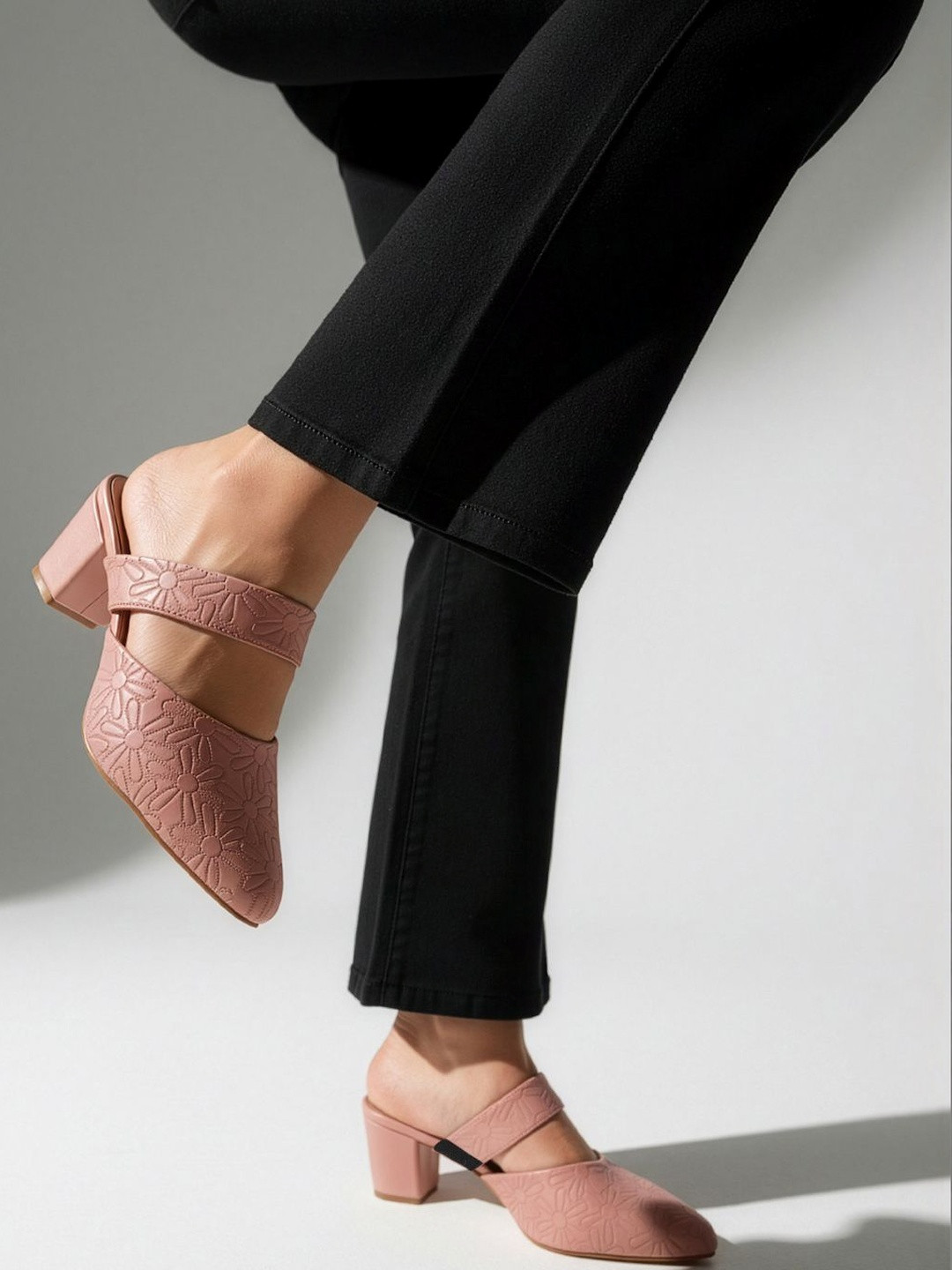 TRYME Textured Block Mules