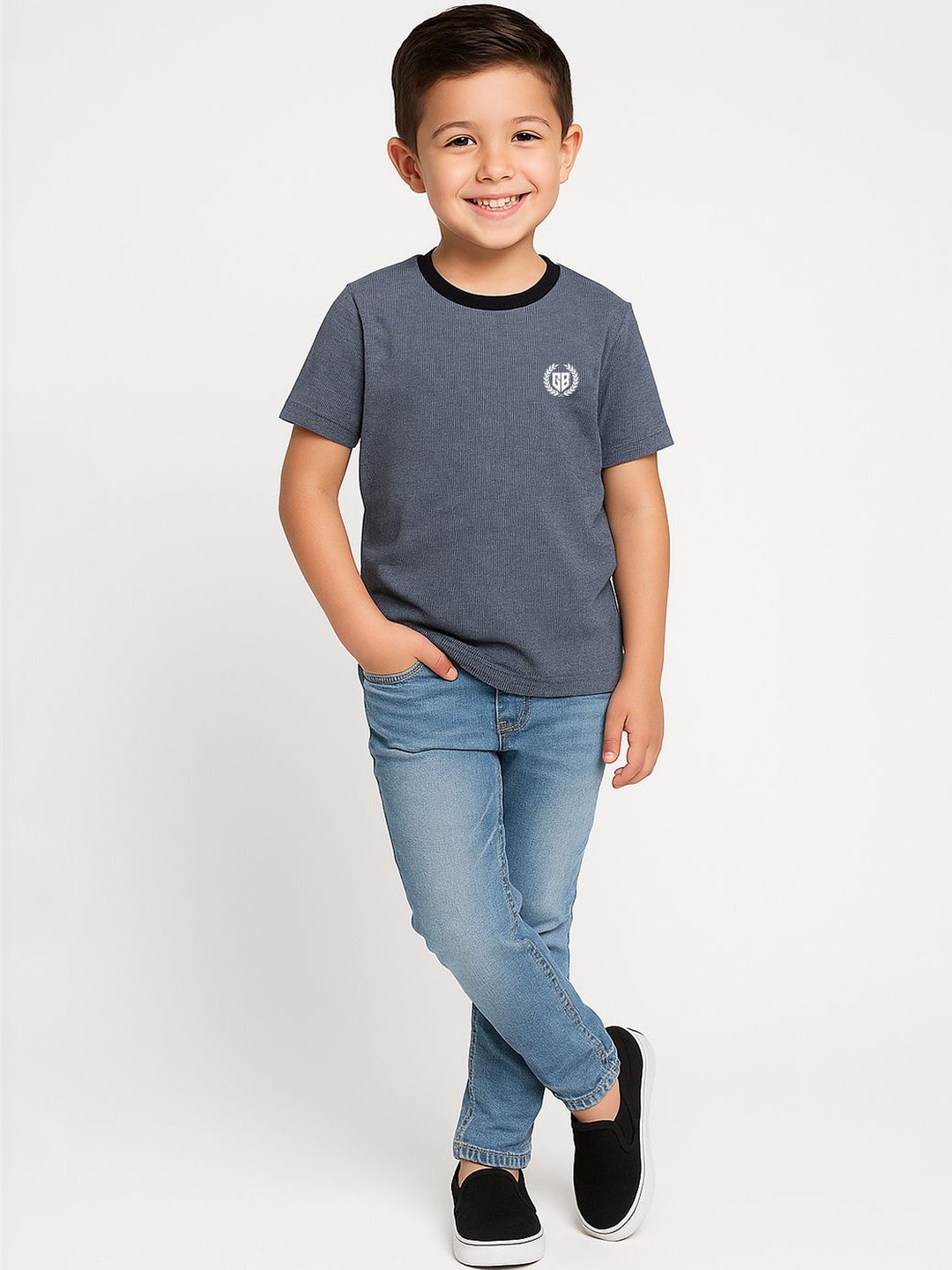 Here&Now X Game Begins Boys Graphic Printed Half Sleeve Pure Cotton T-shirt
