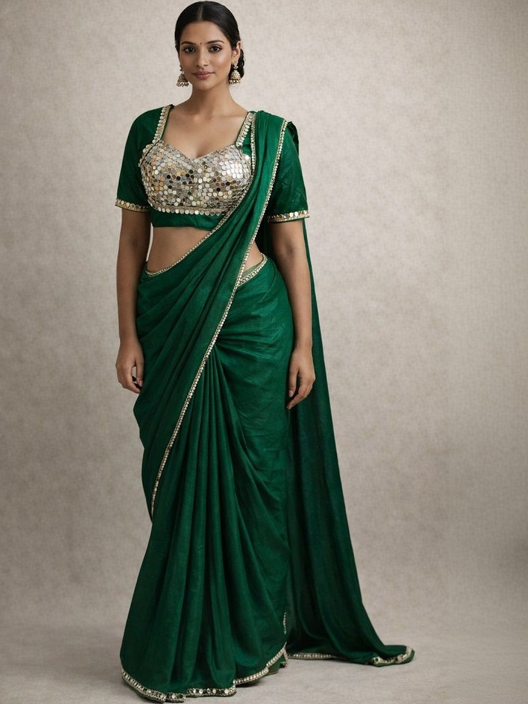NANCY DESIGNER Embellished Sequinned Heavy Work Saree