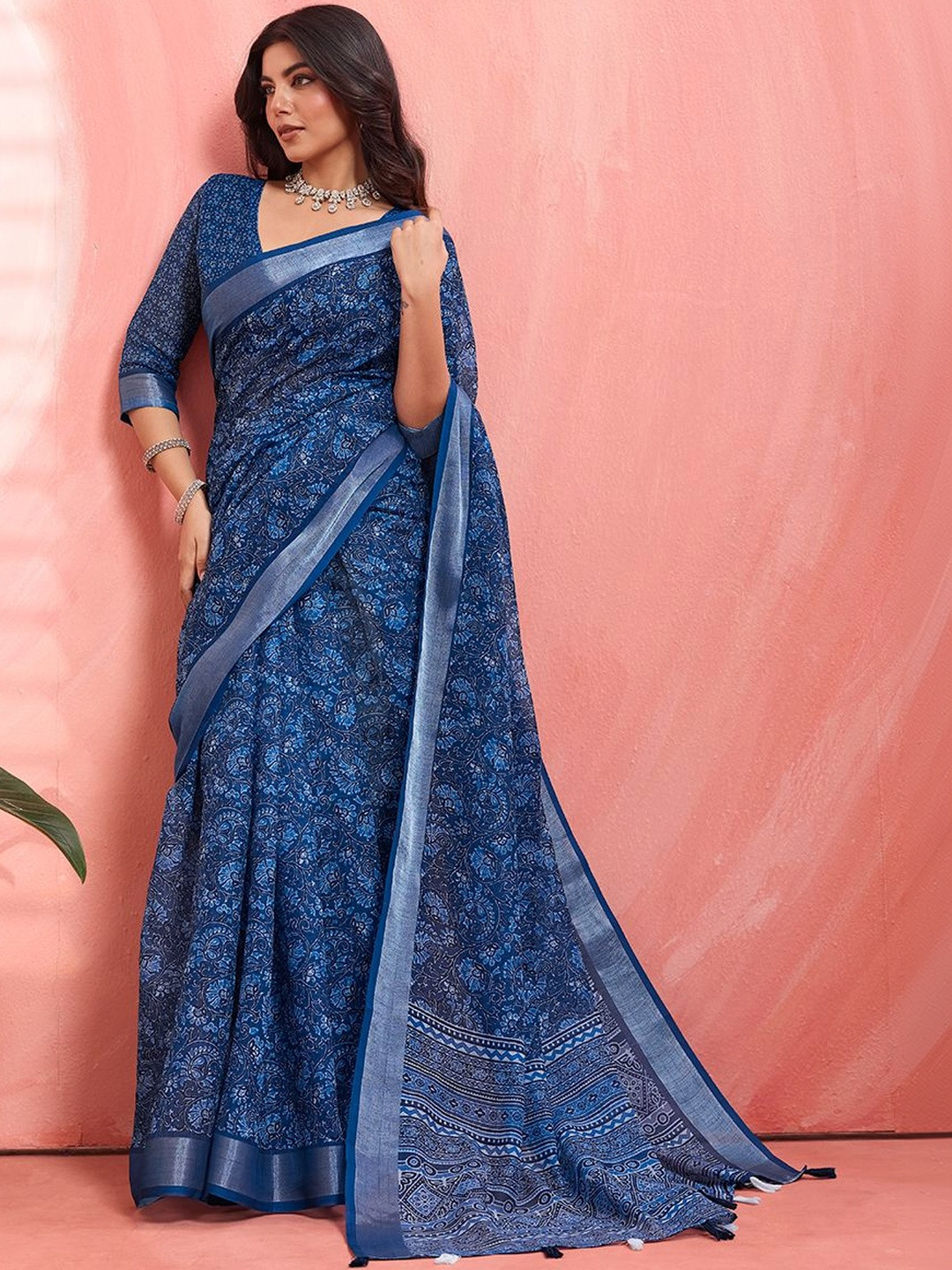 MIWA Sangamneri Block Printed Saree