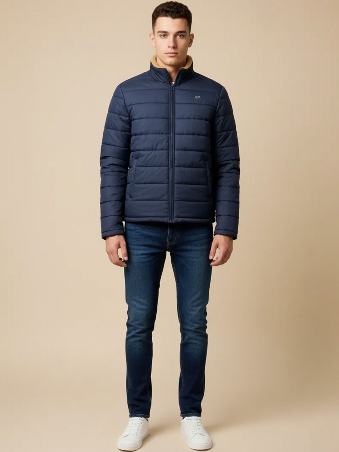 The Roadster Lifestyle Co Spread Collar Padded Jacket