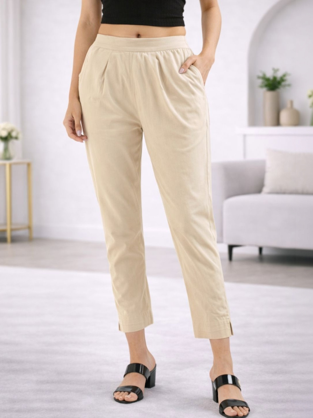 Komfortive Women Comfort Pleated Trousers