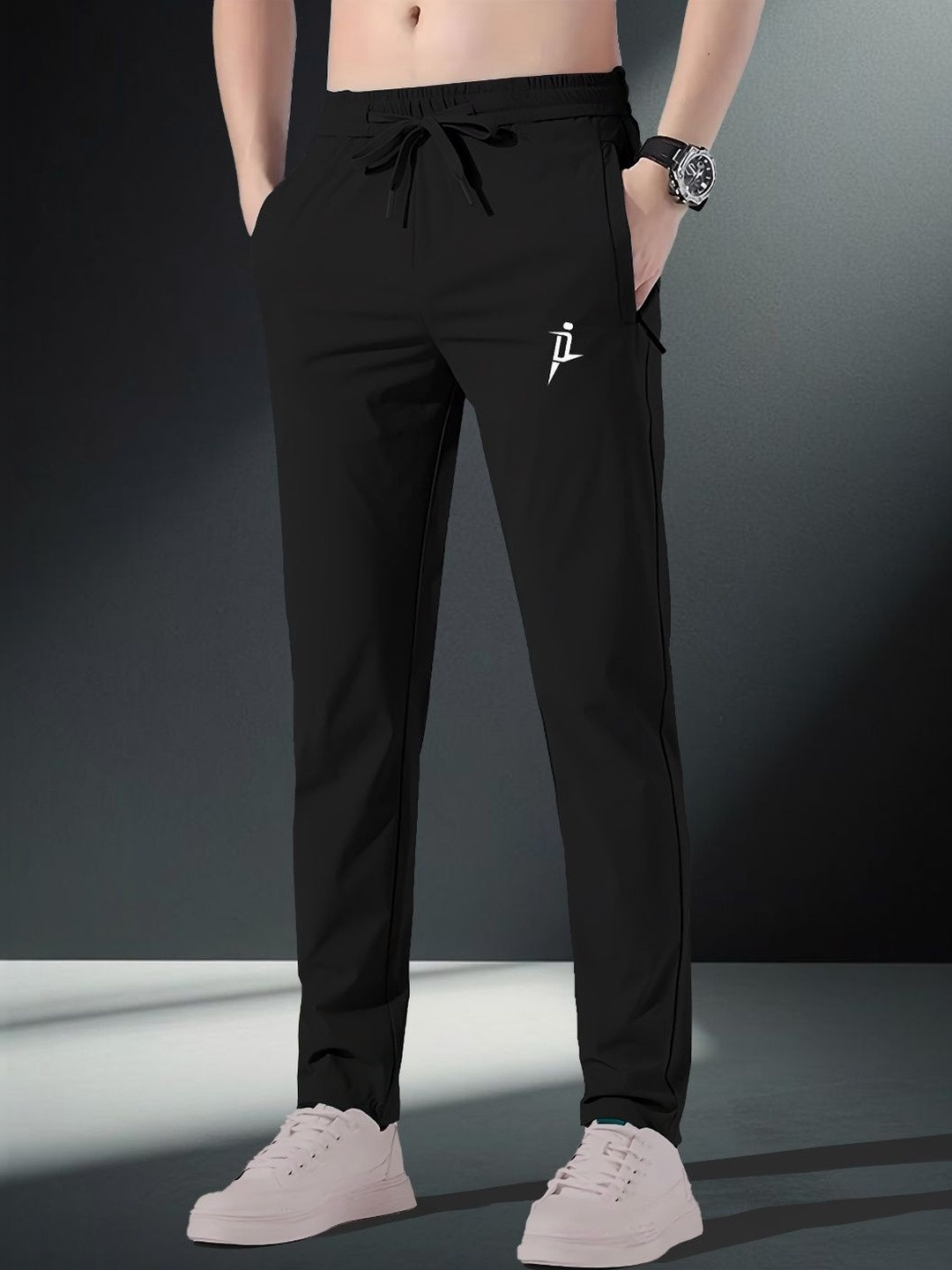 DENLIKE Men Relaxed Fit Mid-Rise Track Pants