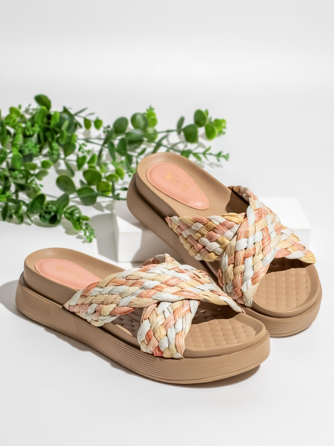 Inc 5 Women Textured Party Open Toe Flats
