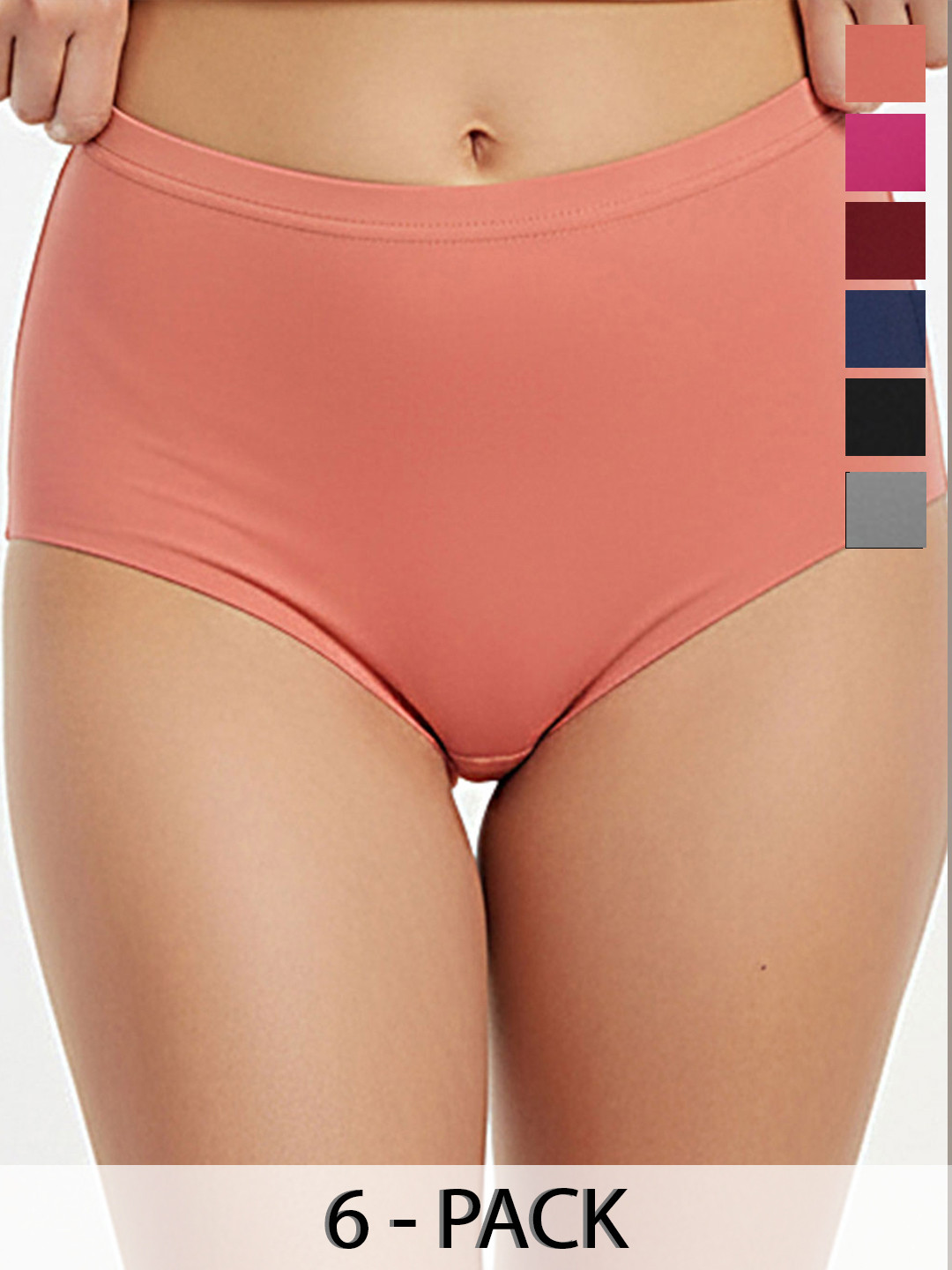 FiveFlag Pack of 6 Mid-Rise Hipster Briefs