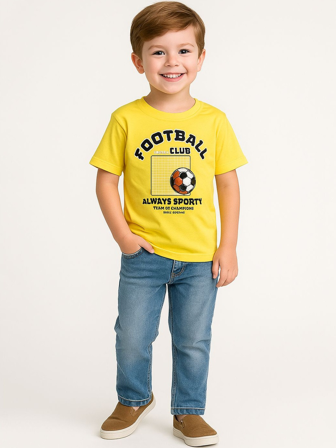Here&Now X Game Begins Boys Graphic Printed Half Sleeve Pure Cotton T-shirt