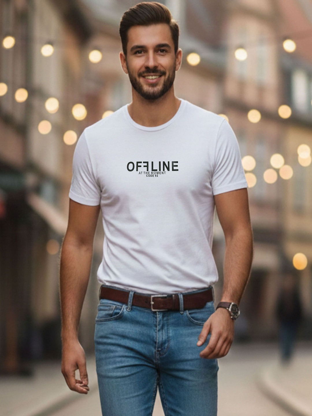 Davno Men Typography Printed T-shirt