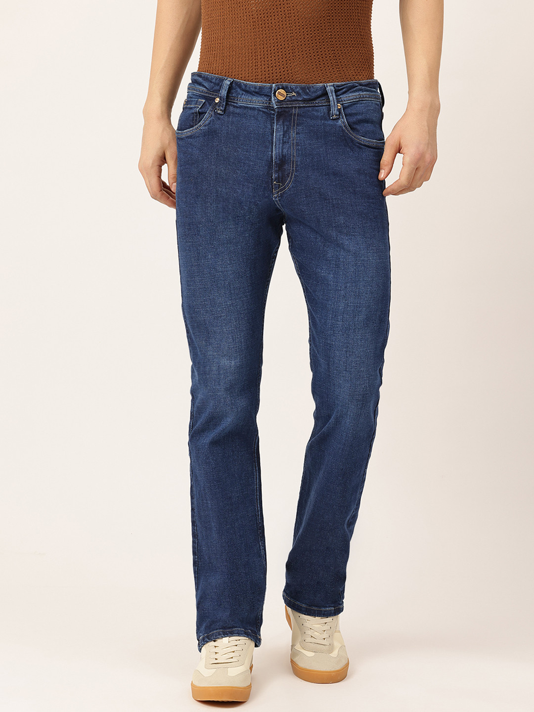 Integriti Men Smart Straight Fit Mid-Rise Stretchable Jeans
