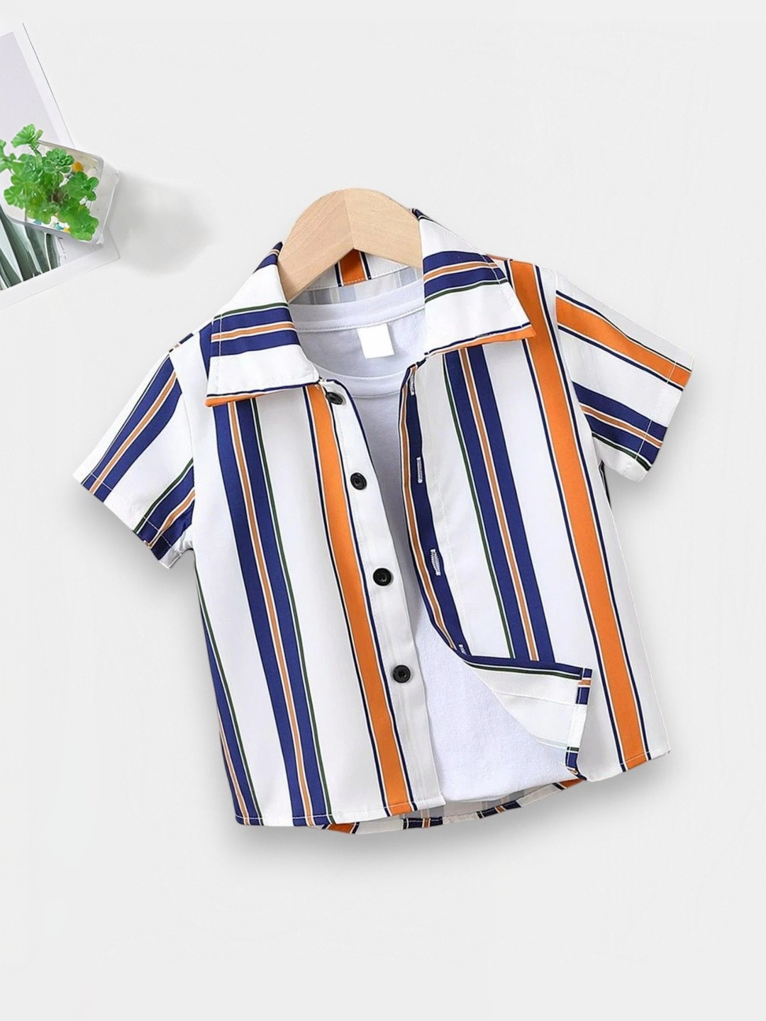 RAVYA TRENDZ Boys Classic Multi Stripes Striped Casual Shirt