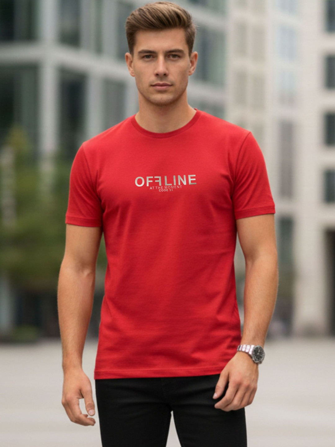 Davno Men Typography Printed T-shirt