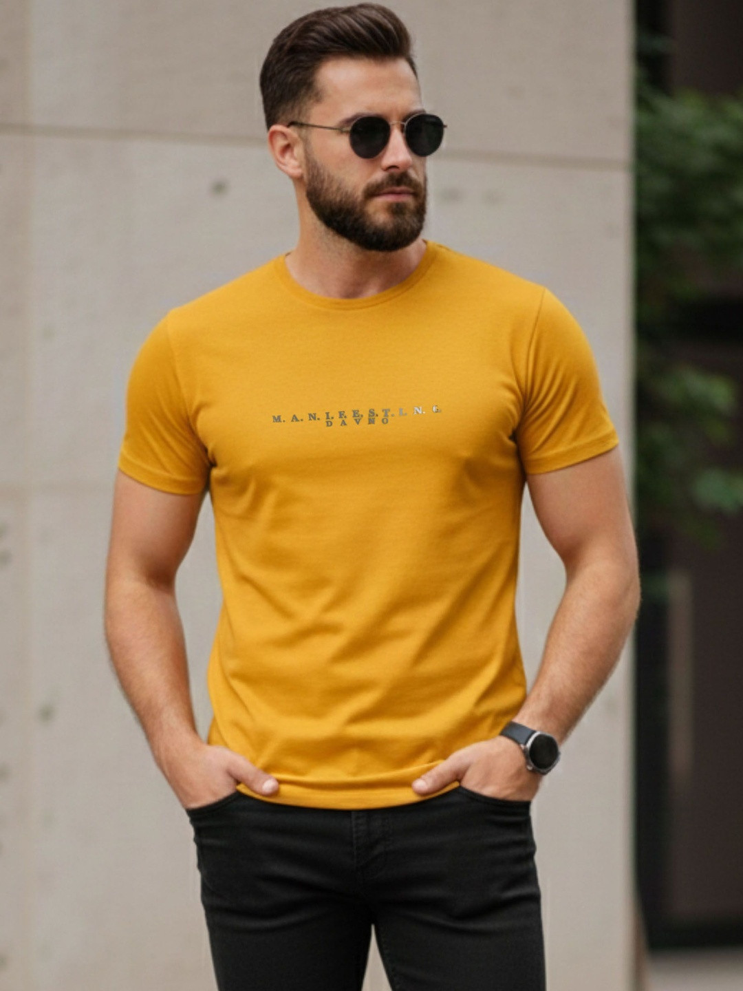 Davno Men Typography Printed T-shirt