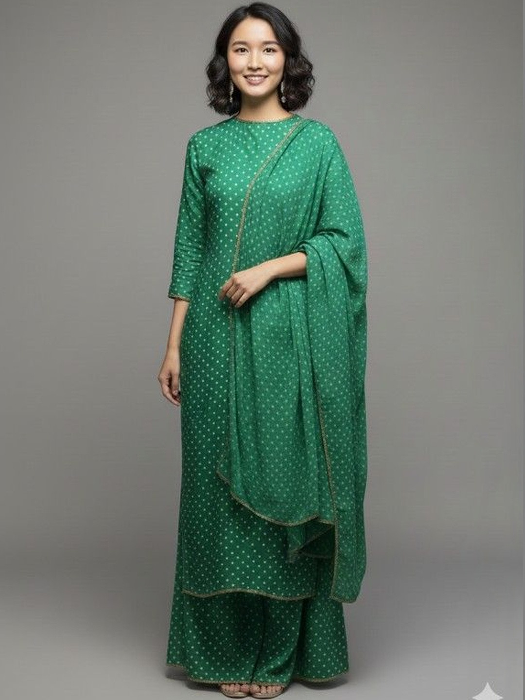 D.A.Kurtis. Women Ethnic Motifs Printed Regular Kurta with Palazzos & With Dupatta