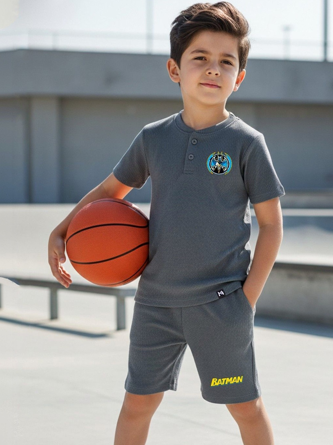 YK X Minute Mirth Boys Printed T-shirt with Shorts