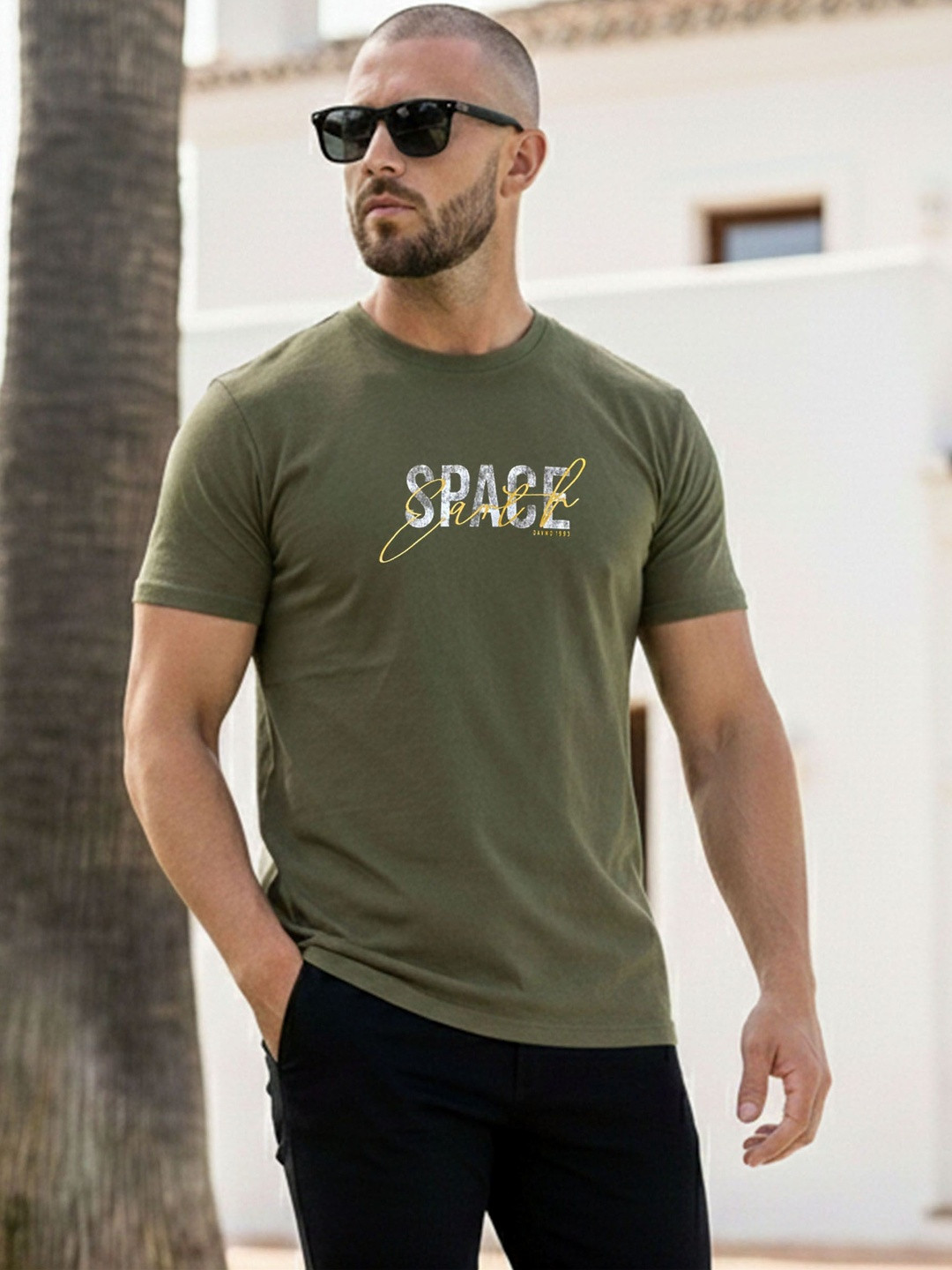Davno Men Typography Printed T-shirt