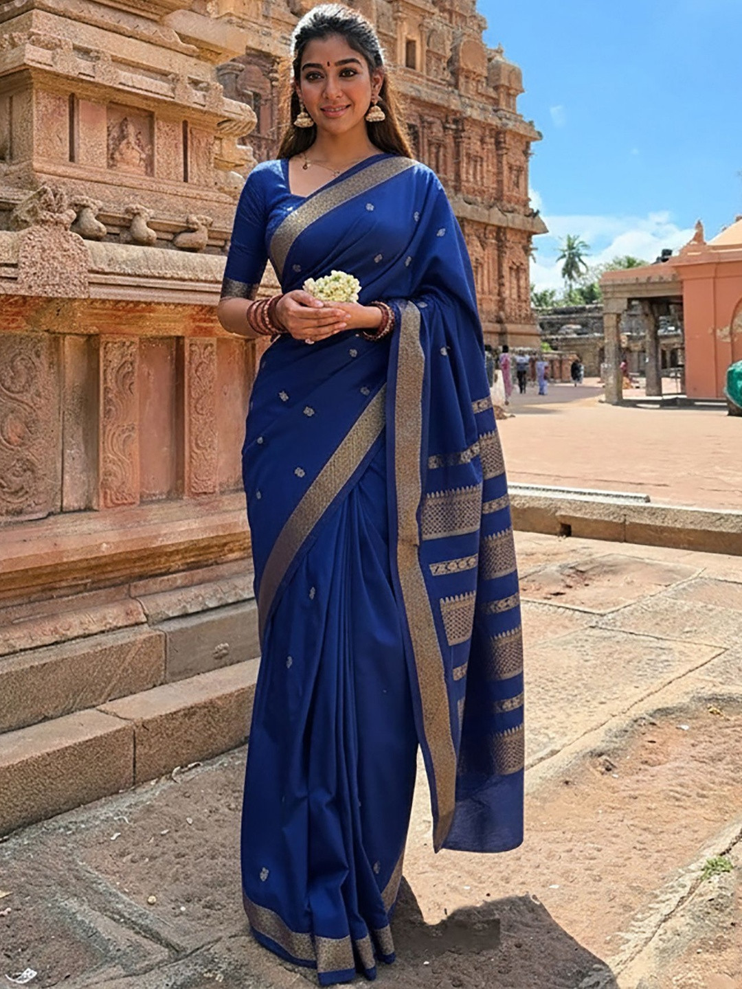 Mitera Woven Design Zari Silk Blend Banarasi Saree