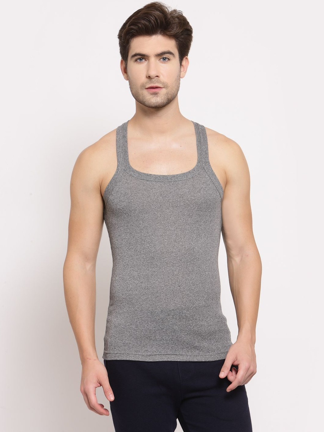 MACHO Men Cotton Round-Neck Gym Vests