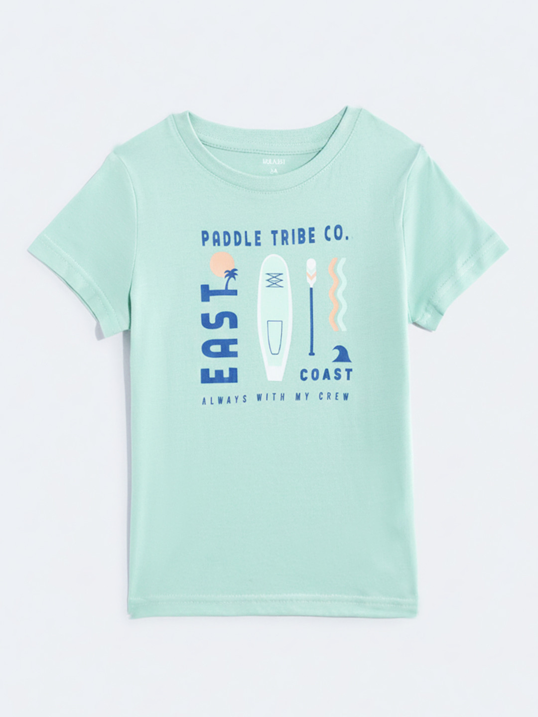 KIABI Boys Typography Printed Round Neck Cotton T-shirt