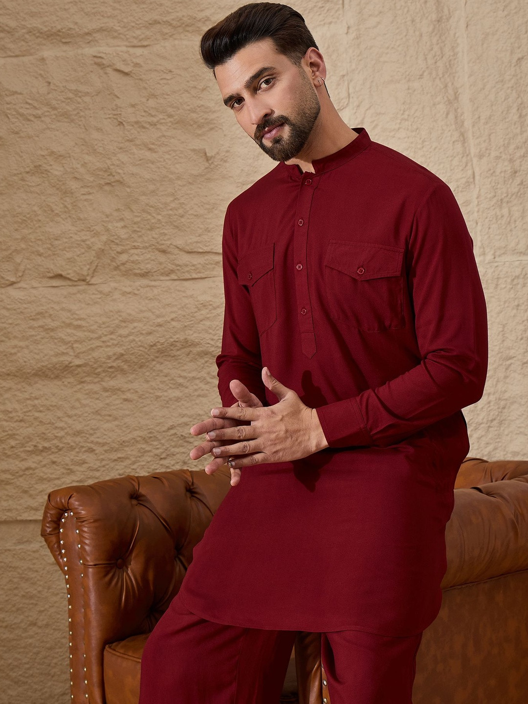 House of Pataudi Mandarin Collar Kurta Sets