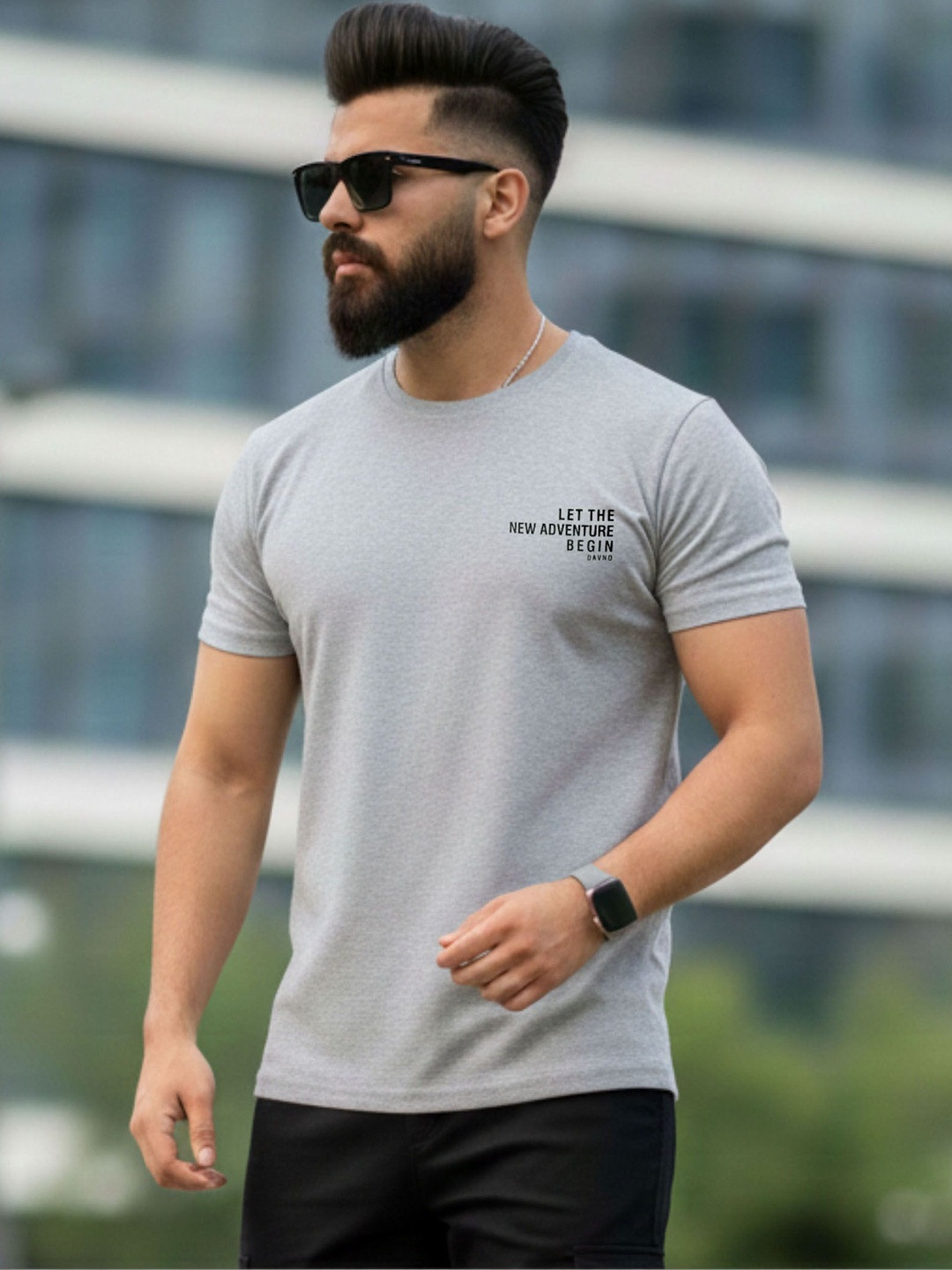Davno Men Typography Printed T-shirt
