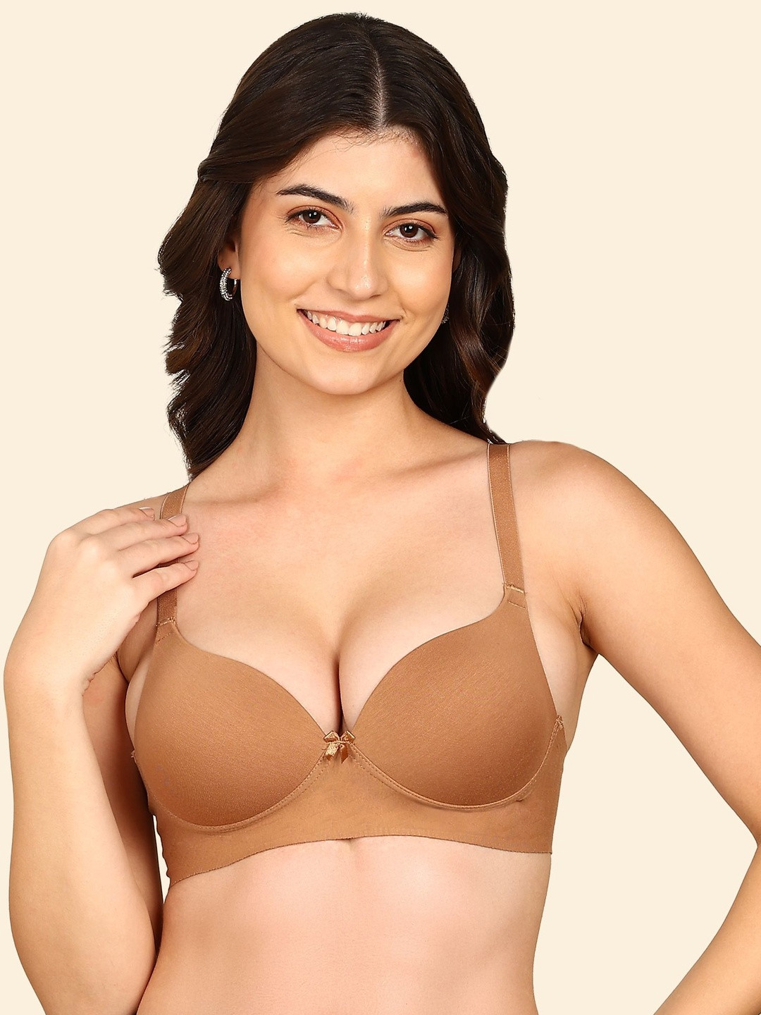 KOMLI Bonded Seamless Maximiser Cotton Bra