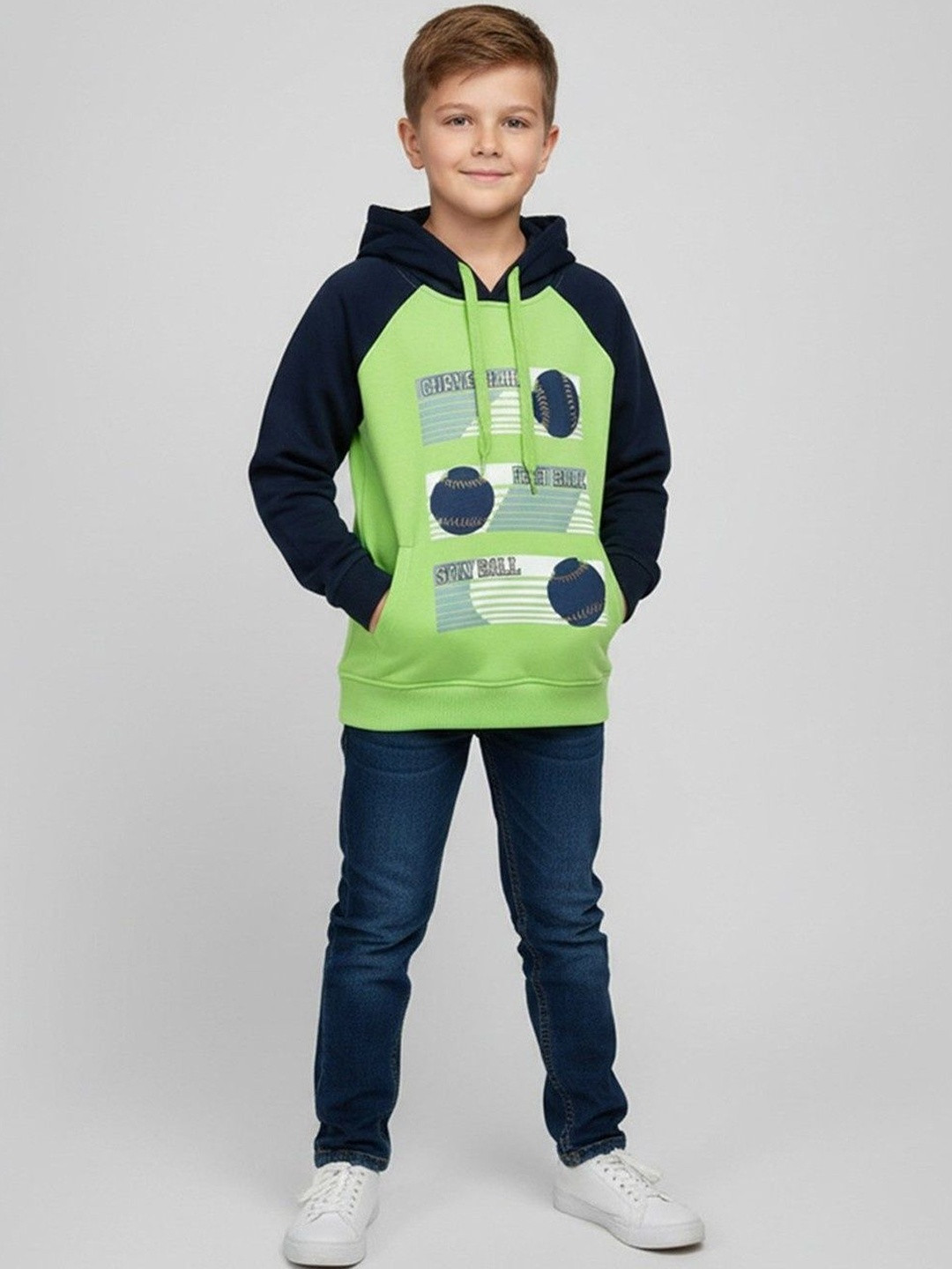 Here&Now X Game Begins Boys Colourblocked Hooded Sweatshirt