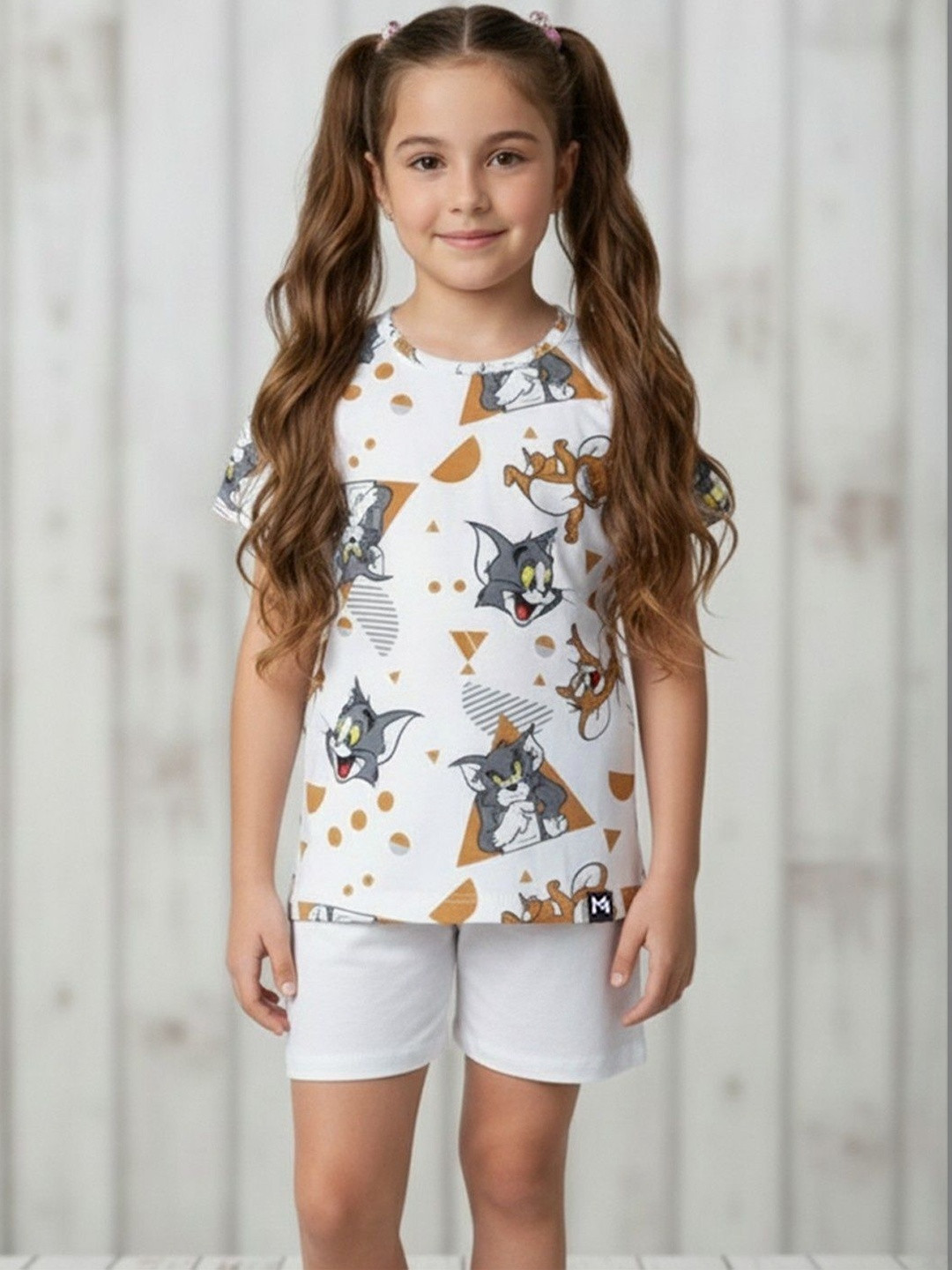 YK X Minute Mirth Girls Tom & Jerry Printed Cotton Tops