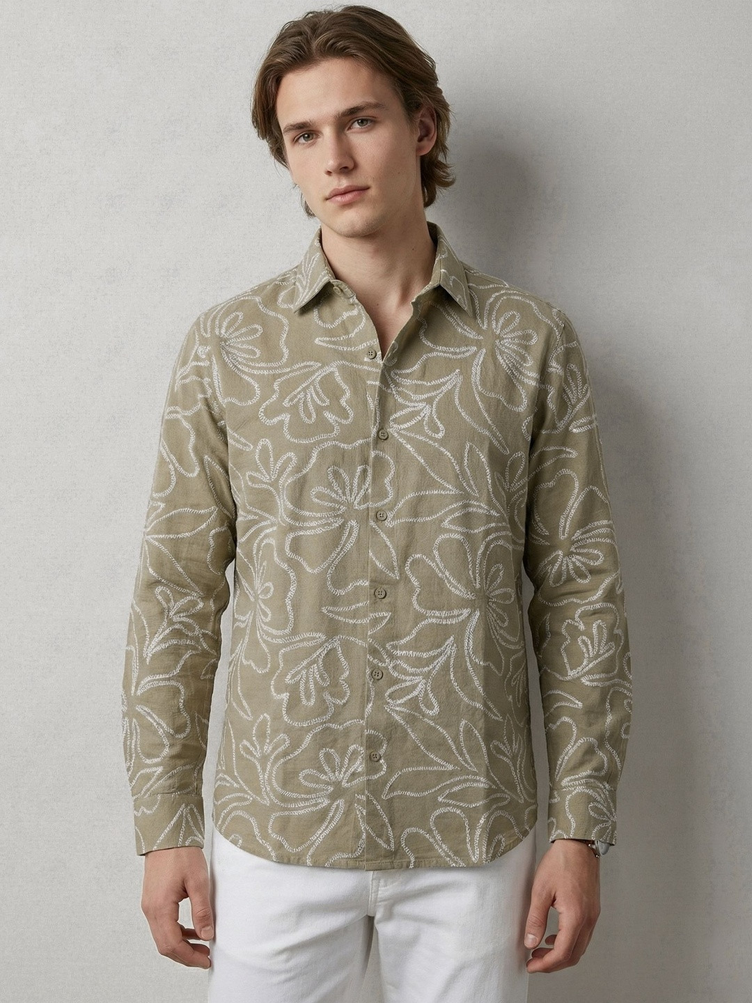 Zeyo Men Men Relaxed Floral Printed Casual Shirt