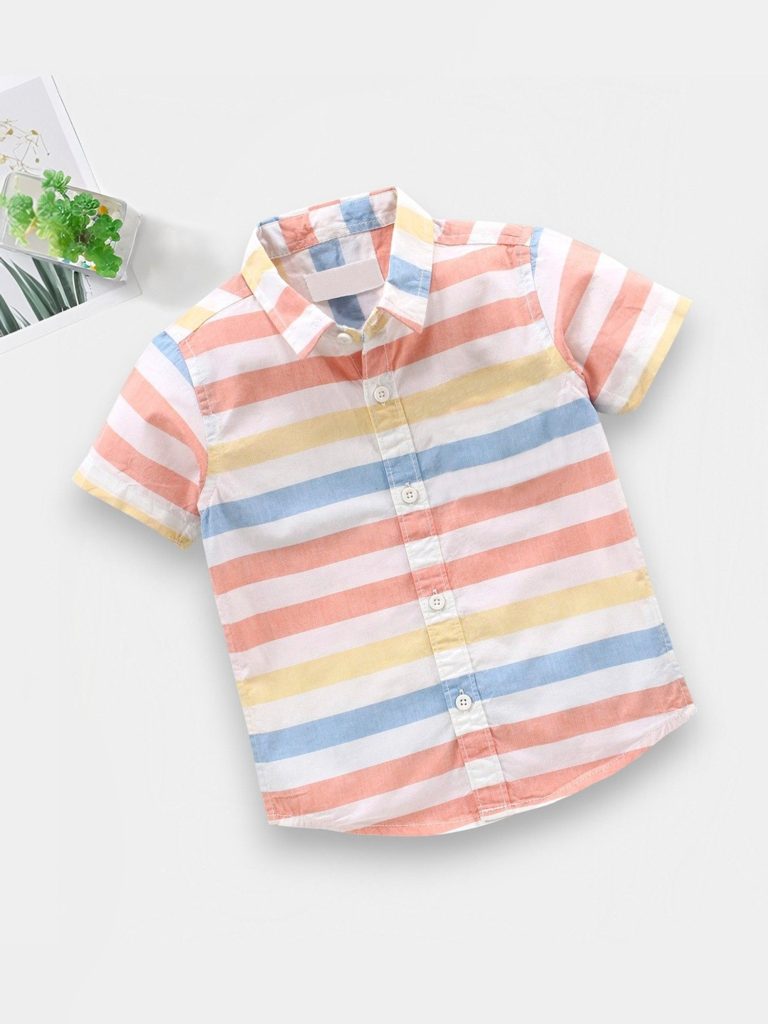 RAVYA TRENDZ Boys Classic Multi Stripes Printed Casual Shirt