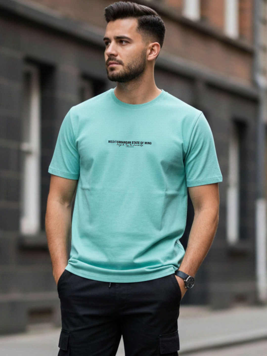 Davno Men Typography Printed T-shirt