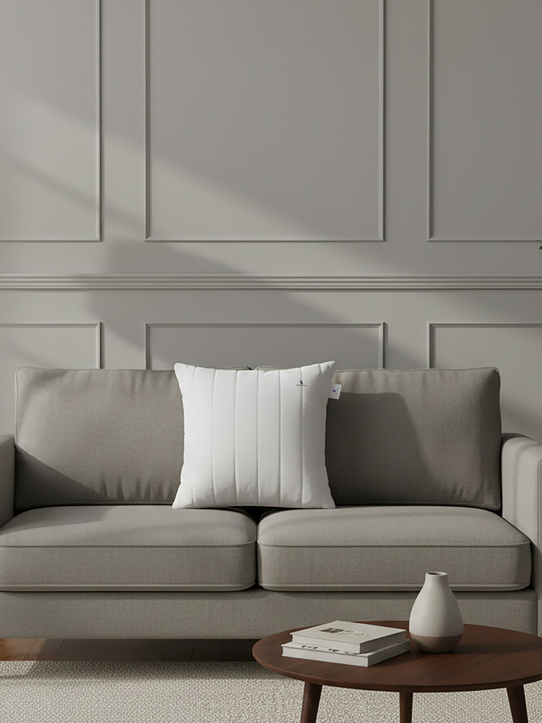 Sleepstore Granules White Quilted Square Luxury Soft Cushion 16 x 16 Inches